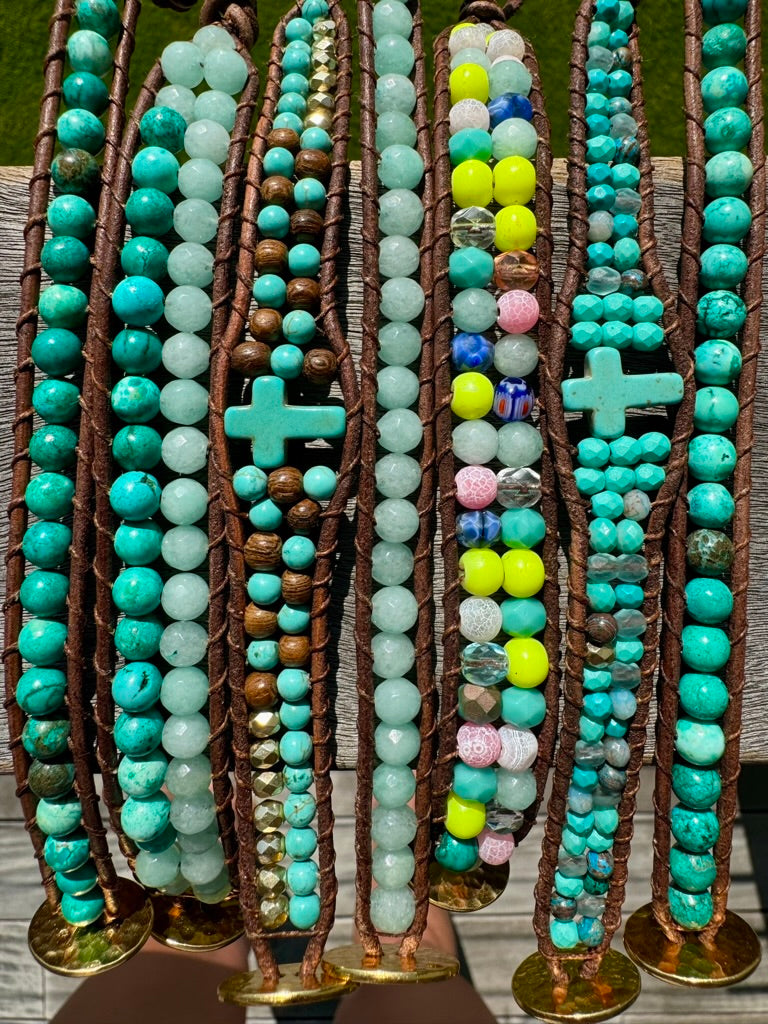 Assortment of beautiful custom bracelets.